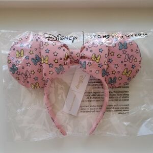 Stoney Clover Lane Pink Minnie Star Bow Headband Ears